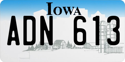 IA license plate ADN613