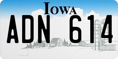 IA license plate ADN614