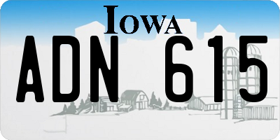 IA license plate ADN615