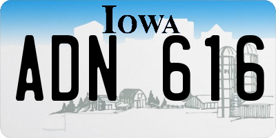 IA license plate ADN616