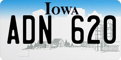 IA license plate ADN620