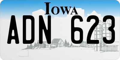IA license plate ADN623
