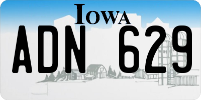 IA license plate ADN629