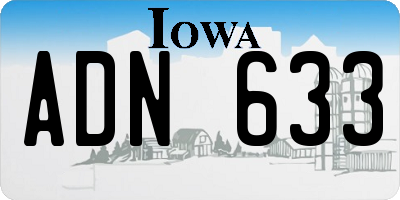 IA license plate ADN633
