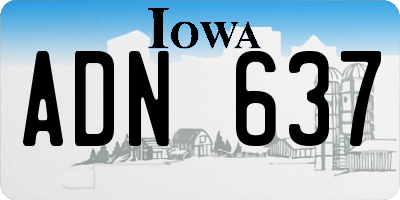 IA license plate ADN637