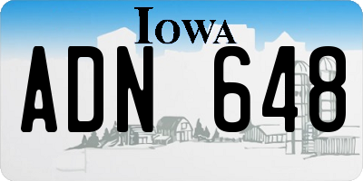 IA license plate ADN648