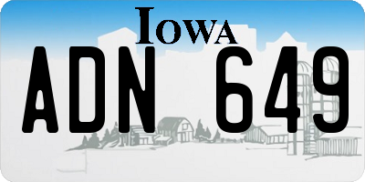 IA license plate ADN649