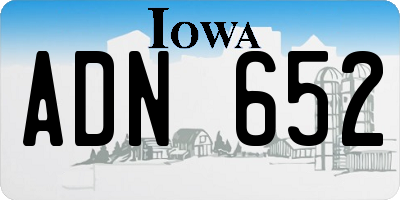 IA license plate ADN652