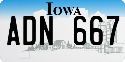 IA license plate ADN667