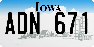 IA license plate ADN671