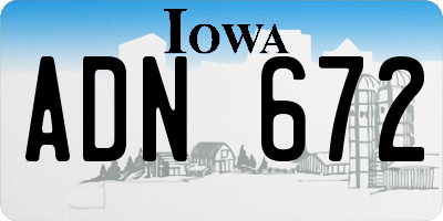 IA license plate ADN672