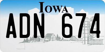 IA license plate ADN674