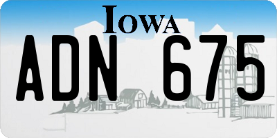 IA license plate ADN675