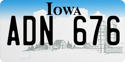 IA license plate ADN676