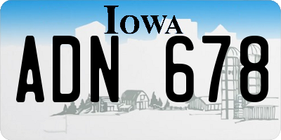 IA license plate ADN678