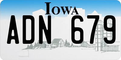 IA license plate ADN679