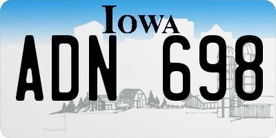 IA license plate ADN698