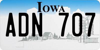 IA license plate ADN707