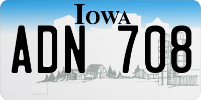 IA license plate ADN708
