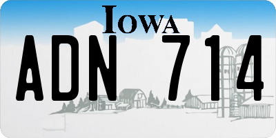 IA license plate ADN714