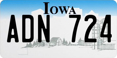 IA license plate ADN724