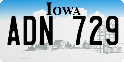 IA license plate ADN729
