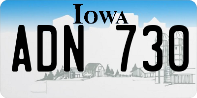 IA license plate ADN730