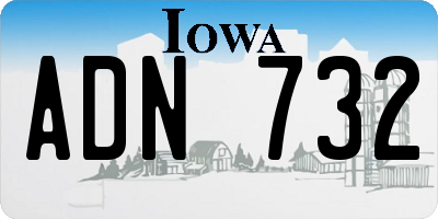 IA license plate ADN732