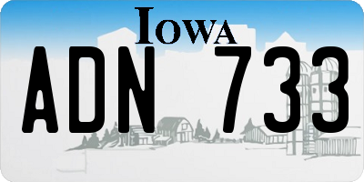 IA license plate ADN733