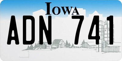 IA license plate ADN741