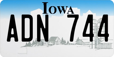 IA license plate ADN744