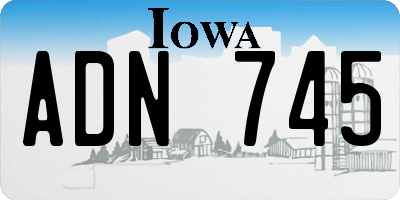 IA license plate ADN745