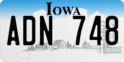 IA license plate ADN748