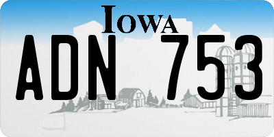 IA license plate ADN753