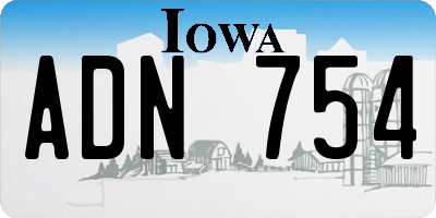IA license plate ADN754