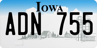 IA license plate ADN755