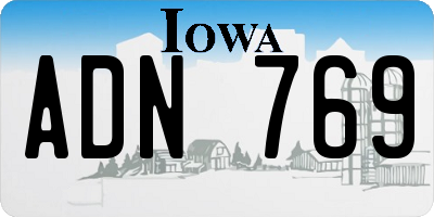IA license plate ADN769