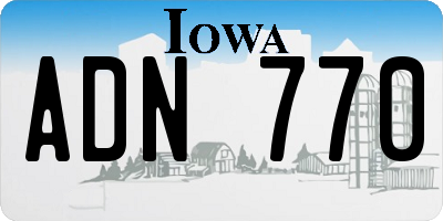IA license plate ADN770