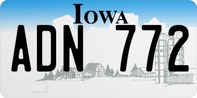IA license plate ADN772