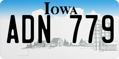 IA license plate ADN779