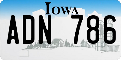 IA license plate ADN786