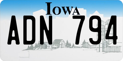 IA license plate ADN794