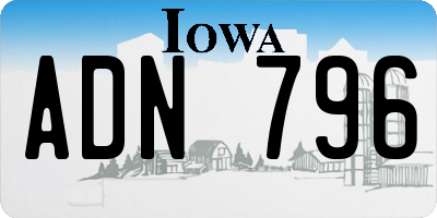 IA license plate ADN796