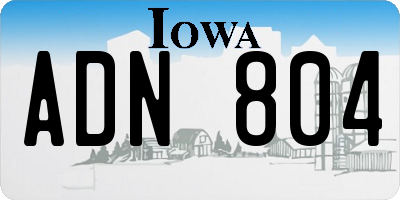 IA license plate ADN804