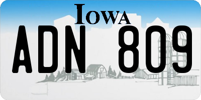 IA license plate ADN809
