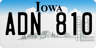 IA license plate ADN810