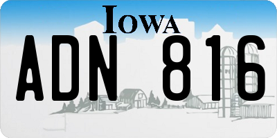 IA license plate ADN816