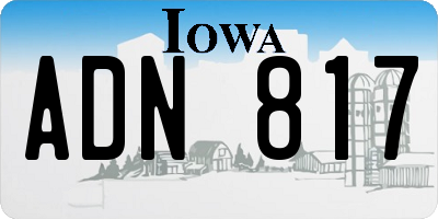 IA license plate ADN817