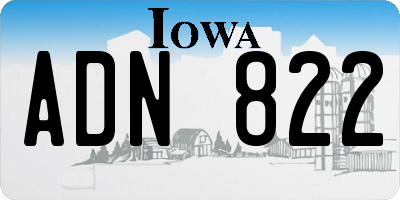 IA license plate ADN822