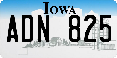 IA license plate ADN825
